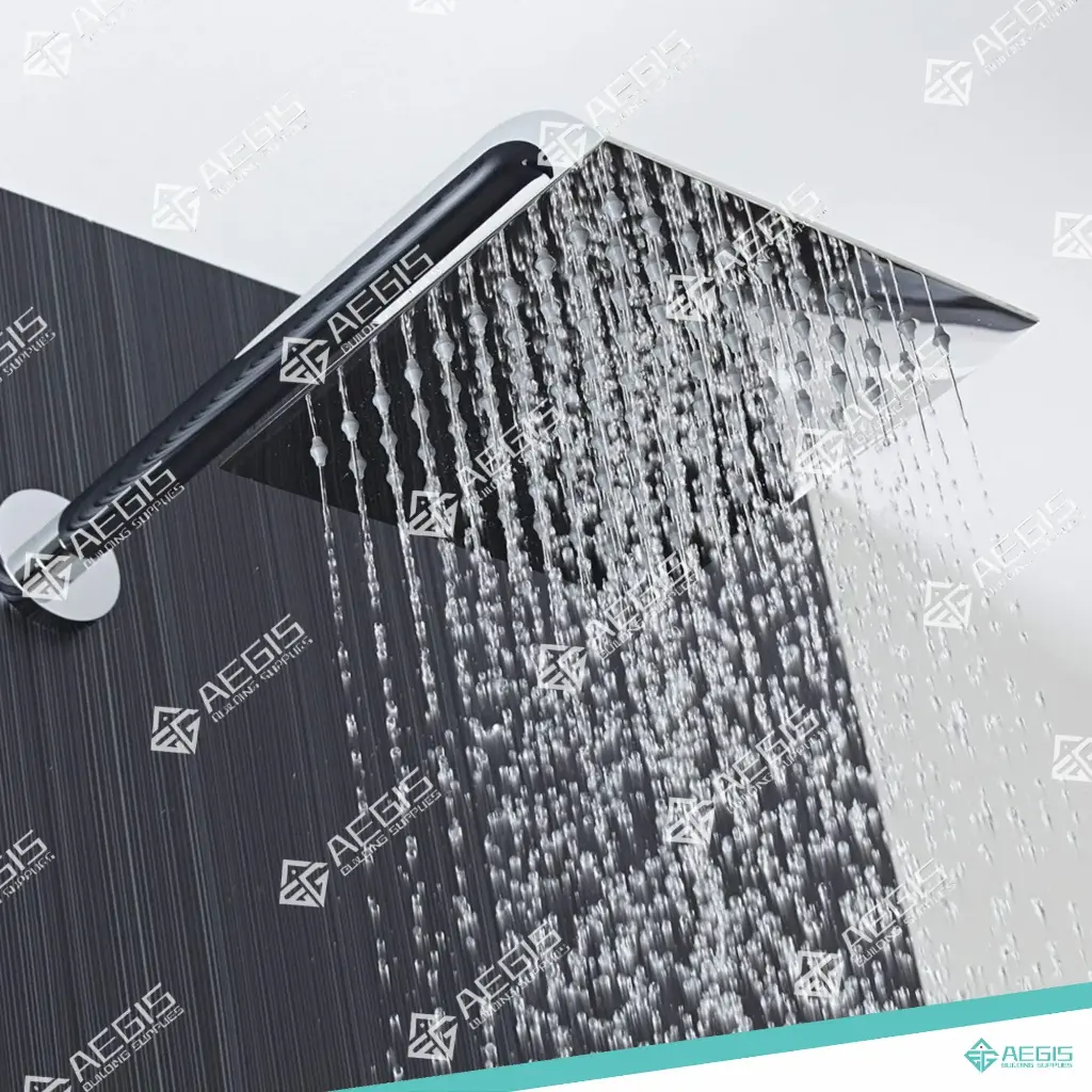 2217211-RH1 - 12" RECTANGULAR 2MM THICKNESS RAIN SHOWER HEAD 2.0 GPM 80PSI BLACK