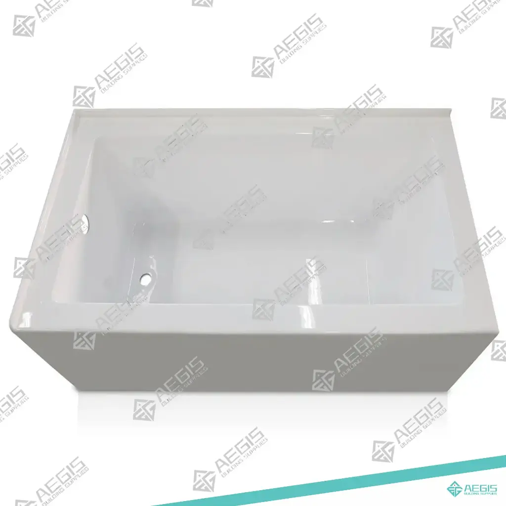 220901 - DROP IN ACRYLIC BATHTUB THREE SIDE SKIRT FLAT CENTRE DRAIN L60 X W32 INCH