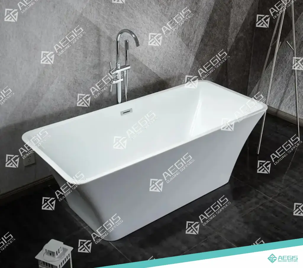 228121-9011 - FREE STANDING BATHTUB ROUNDED SQUARE (L1700 X W750 X H600 MM L67.11 X W29.61 X H23.75 INCH)
