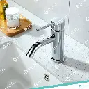 2219122-6001-6 - SINGLE HOLE SMALL ROUND BATHROOM FAUCET ANGLE SPOUT