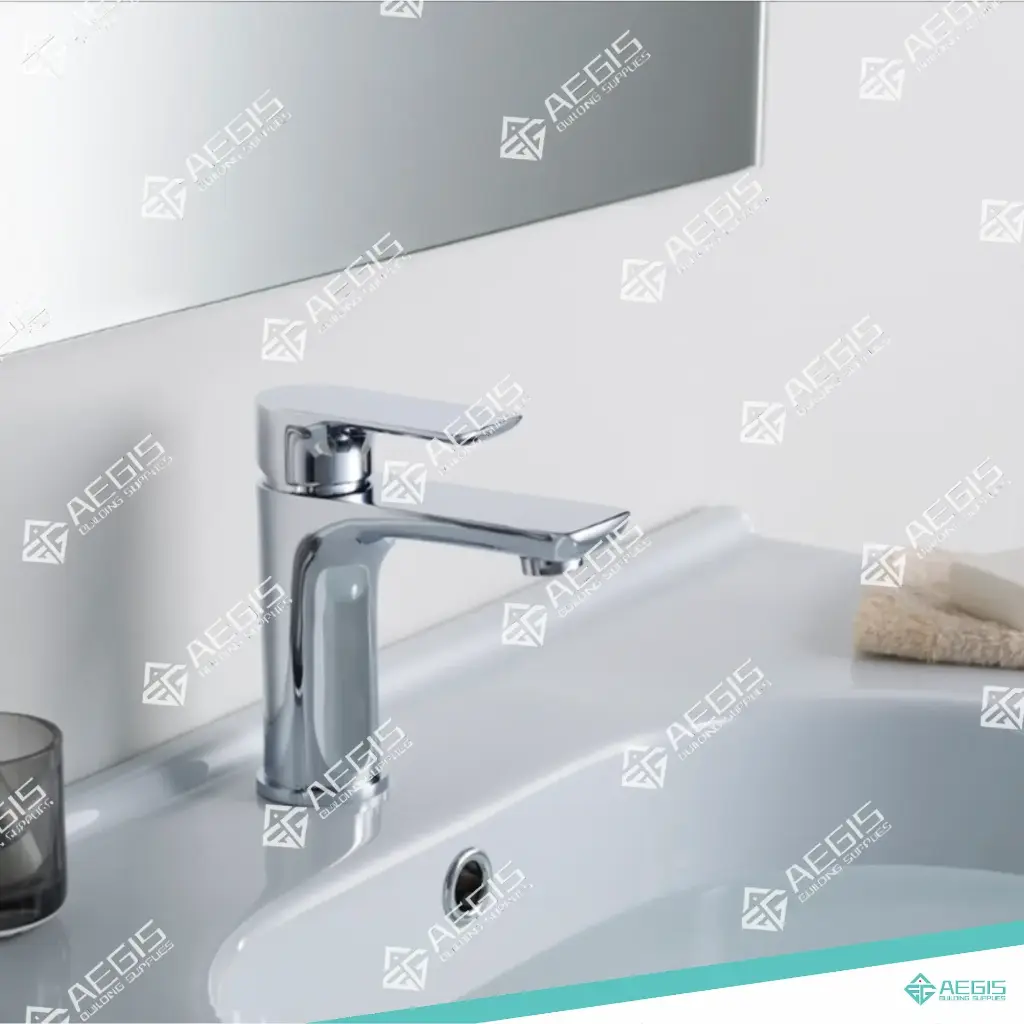 2219125-7412-6 - SINGLE HOLE ROUNDED SQUARE BATHROOM FAUCET STRAIGHT SPOUT