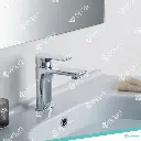 2219125-7412-6 - SINGLE HOLE ROUNDED SQUARE BATHROOM FAUCET STRAIGHT SPOUT