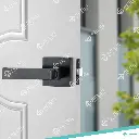 814.1.1.1 - SQUARE THICK DOOR HANDLE LEVER SQUARE COVER PLATE - BLACK - PASSAGE