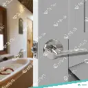 814.4.2.1 - SQUARE THIN DOOR HANDLE LEVER SQUARE COVER PLATE - CHROME - PASSAGE