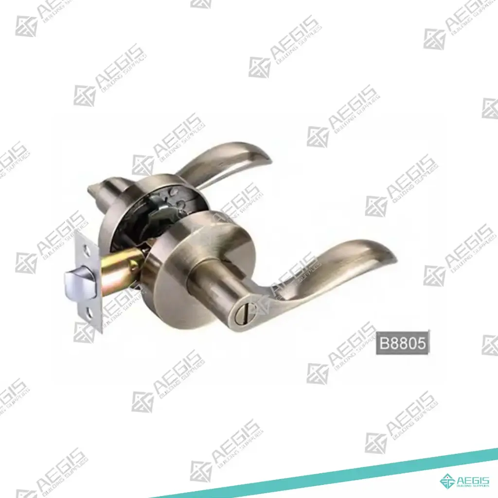 814.8.1.3 - CURVED THIN HANDLE LEVER ROUND COVER PLATE - BLACK - ENTRY