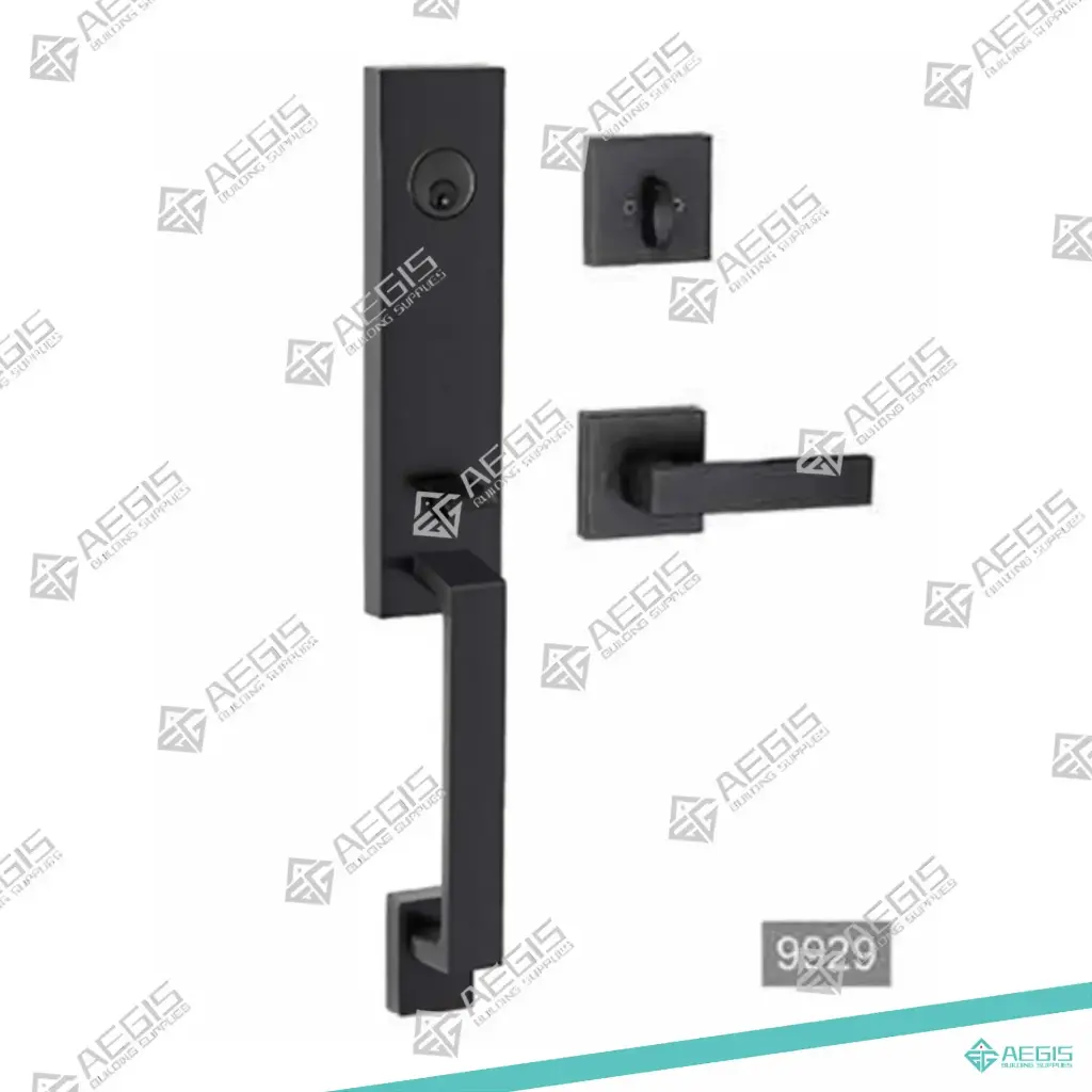 816.2.1.1 - 9929 - SQUARE 1 PIECE MODERN INNER SQUARE HANDLE OUTER SQUARE HANDLE - BLACK - ENTRY