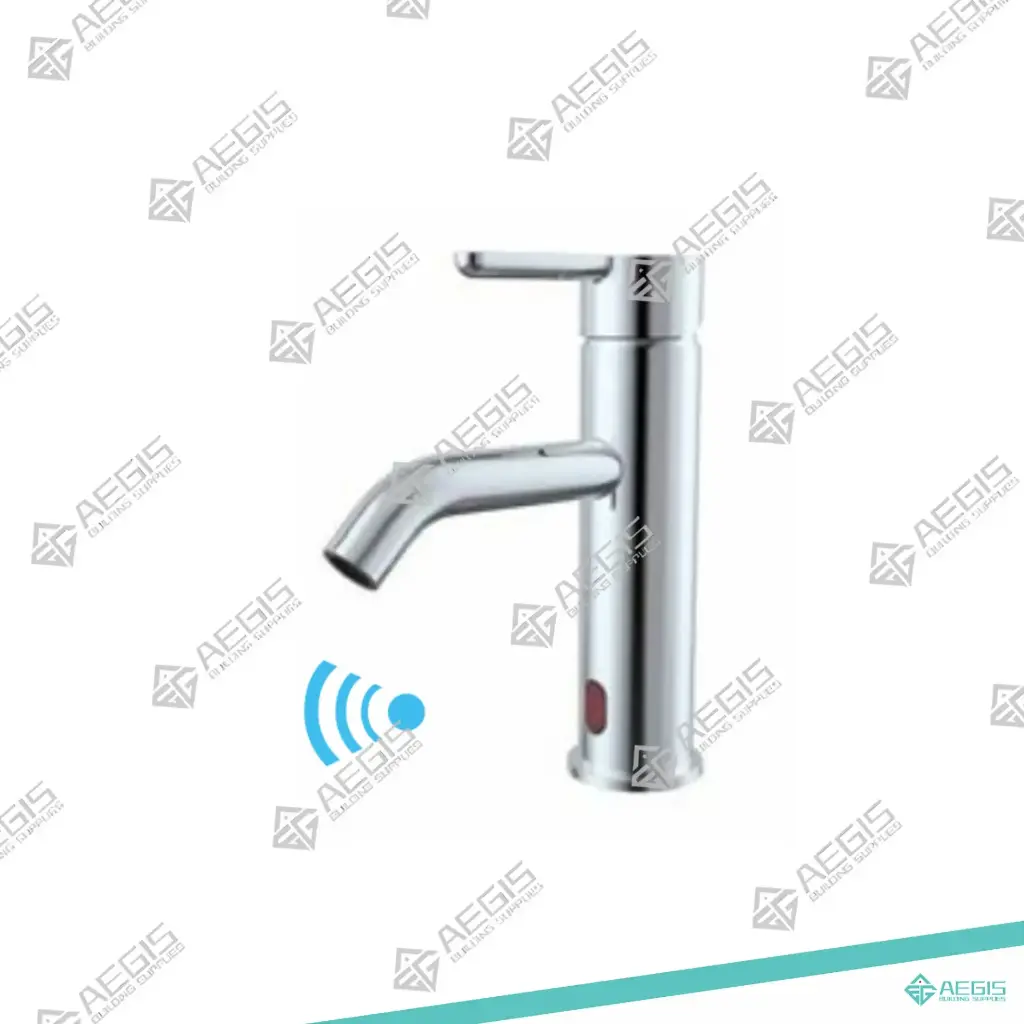 22.25.1.2-AF6001-6A - ROUND WITH ANGLED SPOUT TOUCHLESS BATHROOM FAUCET - BLACK