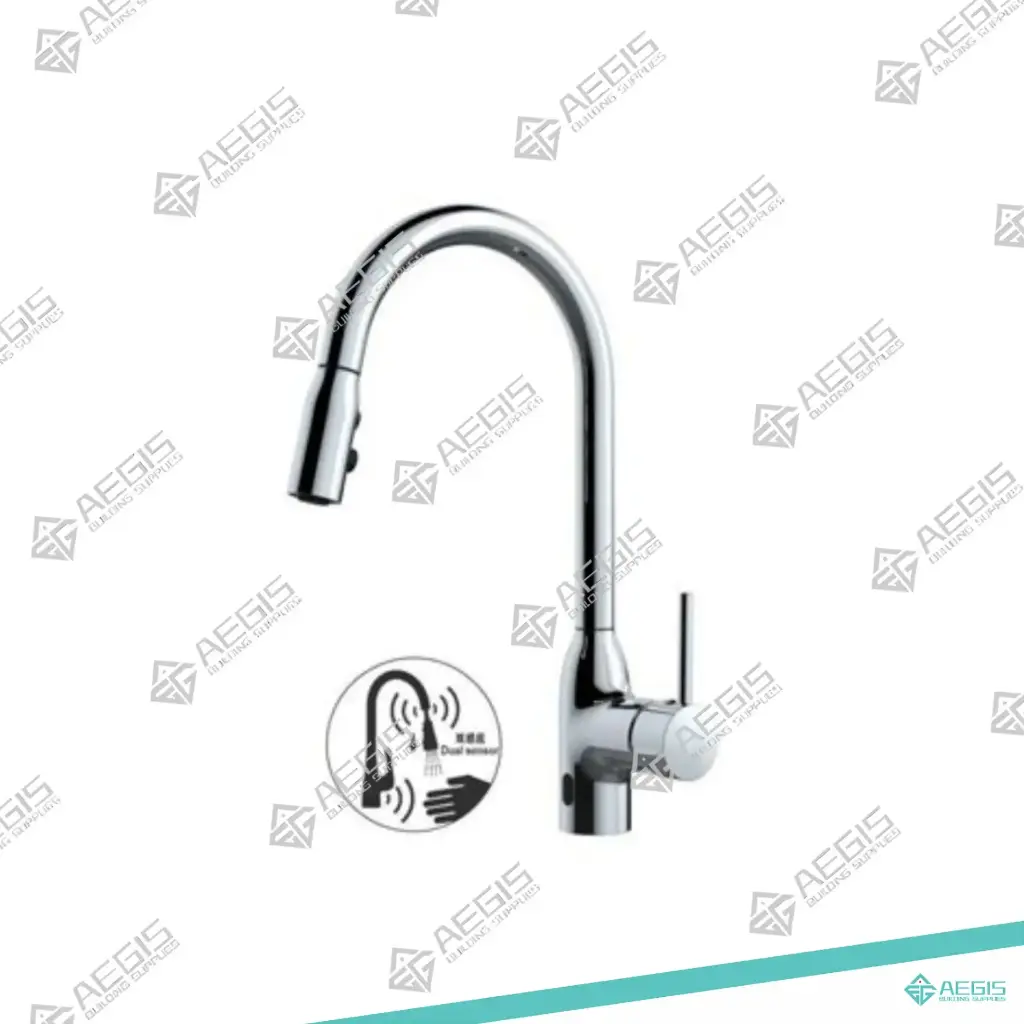 22.25.2.2-AF9102-5A - ROUND PULL DOWN TOUCHLESS FAUCET - BLACK