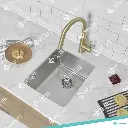 22.20.1-DY-U701A  - UNDERMOUNT STAINLESS STEEL SINGLE BOWL BAR PREP KITCHEN SINK W21.5 X L17.75 X D7.75 INCH