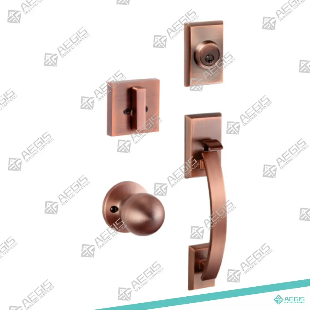 816.4.3.1 - SQUARE PLATE WITH CURVED OUTER HANDLE SQUARE INNER HANDLE - SATIN NICKLE - ENTRY