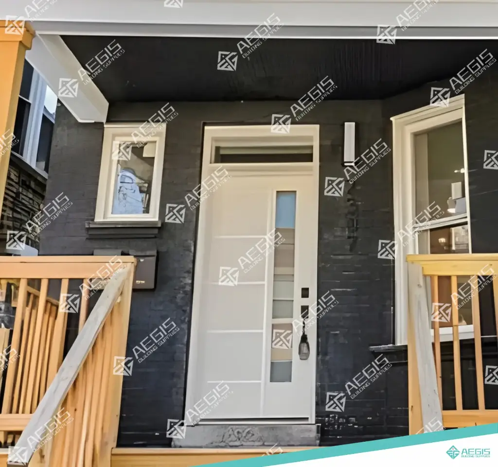 841.4.2 - 6 LINES + SIDE LITE - DOUBLE - WOOD EXTERIOR DOOR (WITH GLASS) 20 MINUTE FIRE RATING 2X W36 X H80 INCH LEAF RO W74 X H82 INCH