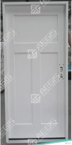 842.3.2 - 3 PANEL - DOUBLE - WOOD EXTERIOR DOOR 20 MINUTE FIRE RATING 2X W36 X H80 INCH LEAF RO W74 X H82 INCH