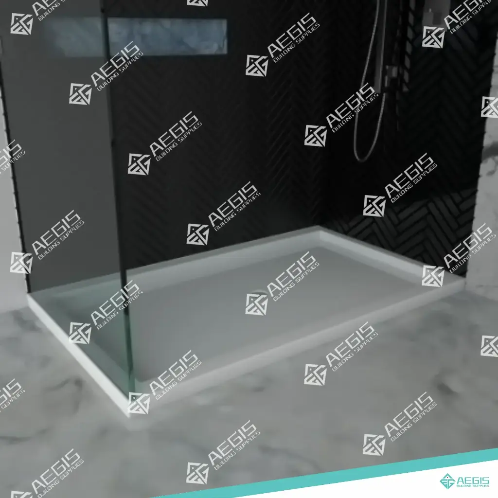 [22102-03_L60"_W32"] 22102 - CENTRE DRAIN THRESHOLD SHOWER BASE WITH ANTI-SLIP TEXTURED SURFACE (60"x32")