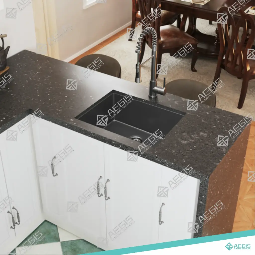 [220702-01_MB] 220702 - COMPOSITE GRANITE SINGLE BOWL KITCHEN SINK (MATTE BLACK)