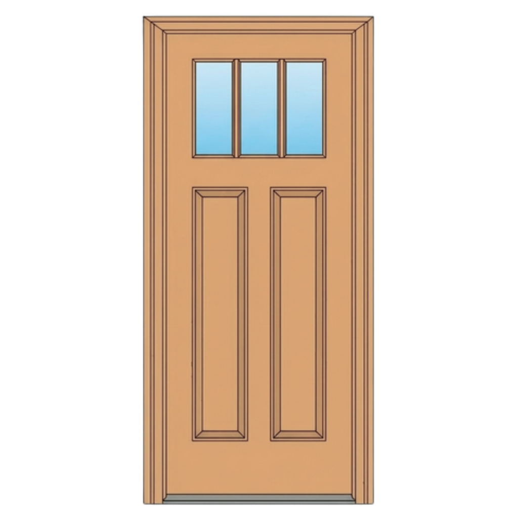 3 LITE 2 PANEL EXTERIOR DOOR 20 MINUTE FIRE RATING