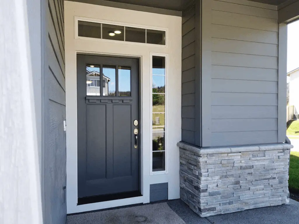 8416 - 3 LITE 2 PANEL WITH DENTIL SHELF - DOUBLE - WOOD EXTERIOR DOOR (LEAF ONLY, LEFT, 80", 2x24")