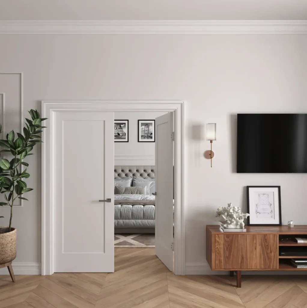 8302 -  DOUBLE SWING DOORS (LEAF ONLY, LEFT, HOLLOW, 1 PANEL, 80", 2x24", 4-7/8")