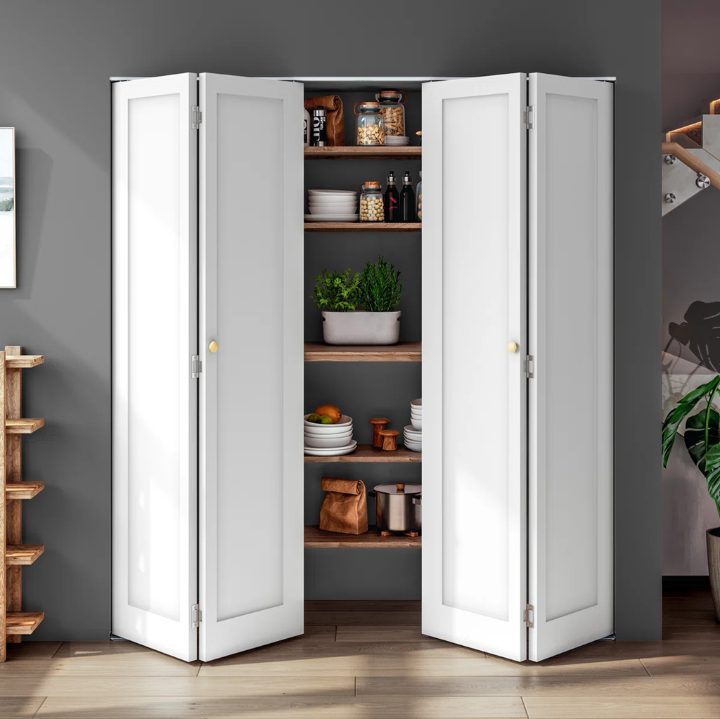 DOUBLE BIFOLD WOOD INTERIOR DOORS