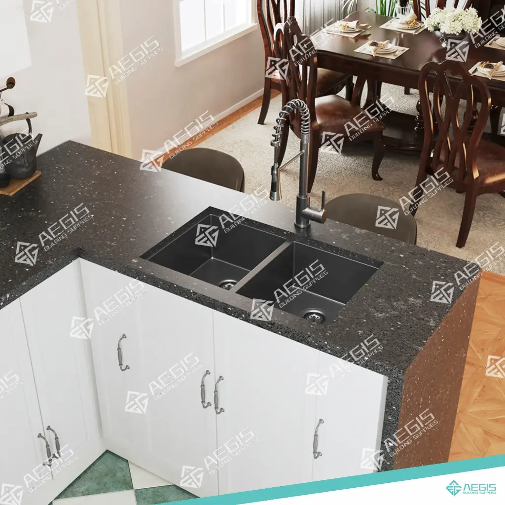 220703 - HANDMADE STAINLESS STEEL DOUBLE BOWL KITCHEN SINK