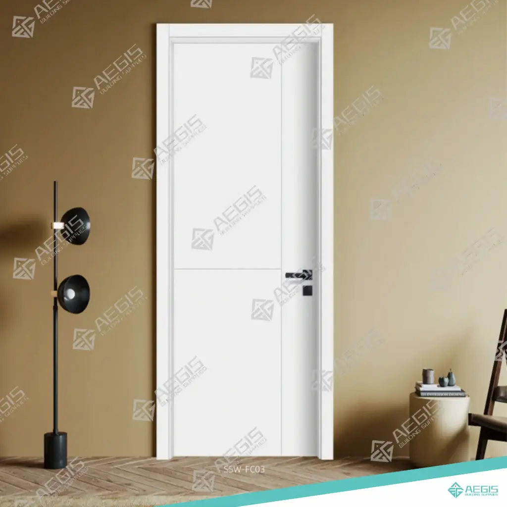 831.5.3 - 2 LINES - DOUBLE SWING - WOOD INTERIOR DOORS - HOLLOW CORE - 2X 32 x 80 INCH LEAF