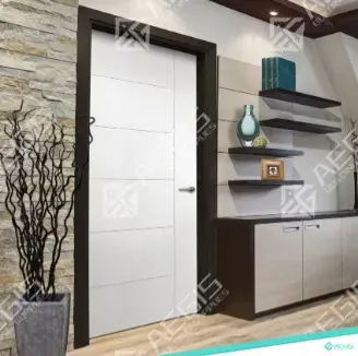 831.9.6 - 6 LINES  -  POCKET  -  WOOD INTERIOR DOORS - HOLLOW CORE - 32 x 80 INCH LEAF