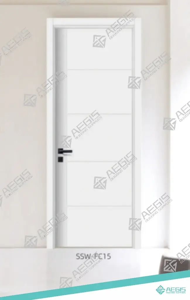 831.8.5 - 5 LINES - SLIDING - WOOD INTERIOR DOORS - HOLLOW CORE - 2X 32 x 80 INCH LEAF